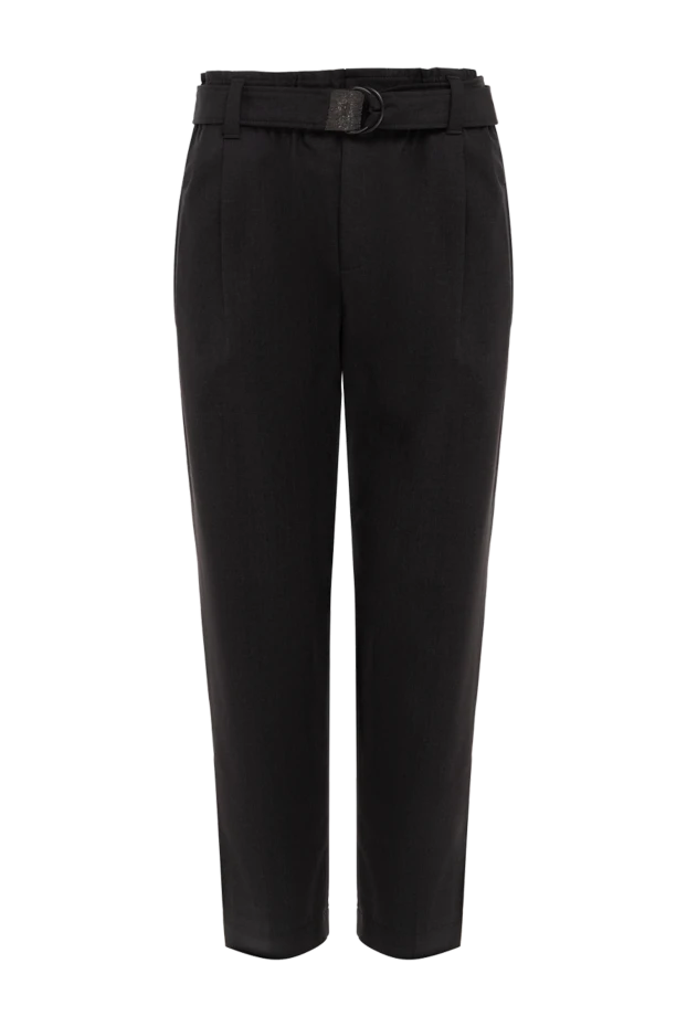 Brunello Cucinelli woman gray wool and polyamide trousers for women купить с ценами и фото 154232 - photo 1