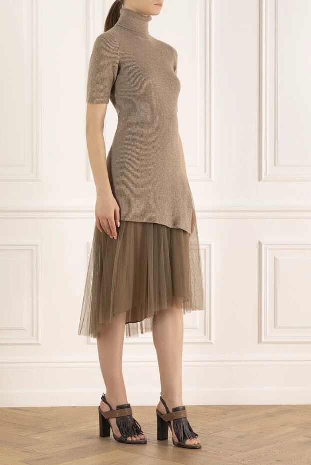 Brunello Cucinelli beige cashmere dress for women 154235 - photo 3