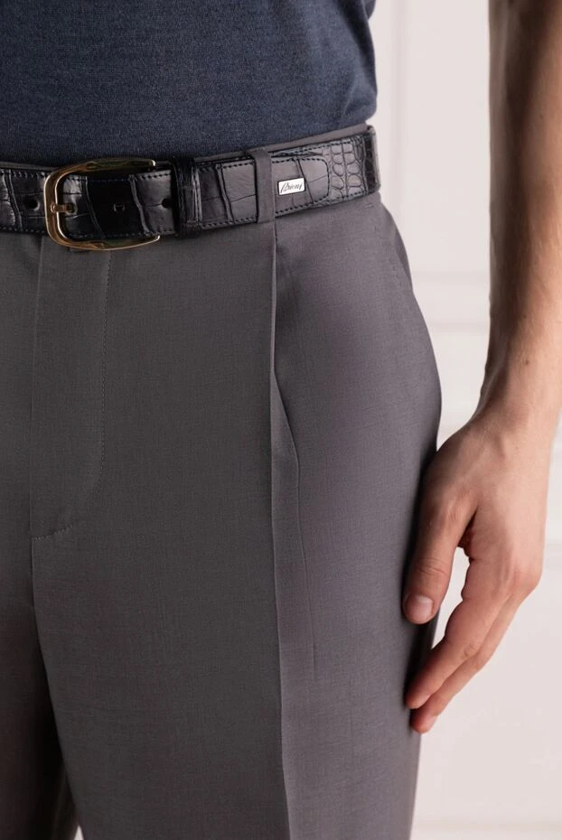 Brioni аллигатордың шынайы былғарыдан жасалған көк түсті ерлер белбеуі
 154250 - фото 2
