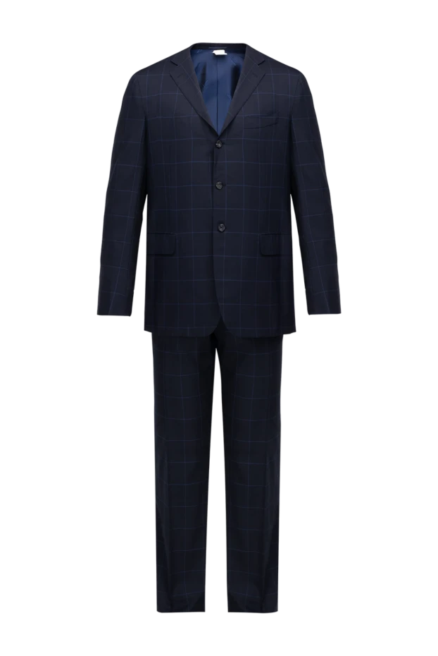 Kiton man men's suit made of wool, blue купить с ценами и фото 154253 - photo 1