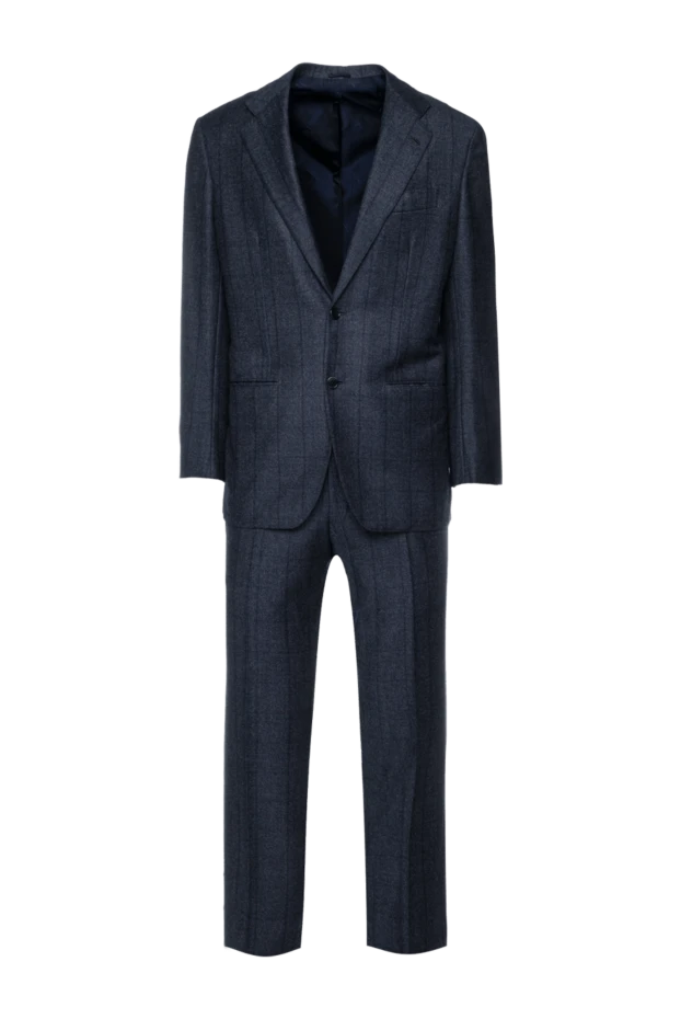 Kiton man men's suit made of wool, blue купить с ценами и фото 154256 - photo 1