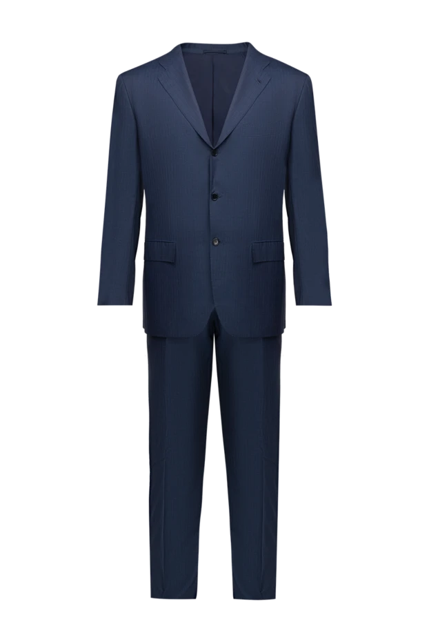 Kiton man men's suit made of wool, blue купить с ценами и фото 154257 - photo 1