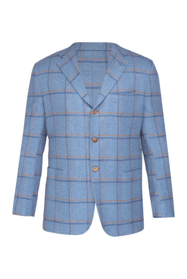 Kiton man blue cashmere jacket for men купить с ценами и фото 154259 - photo 1