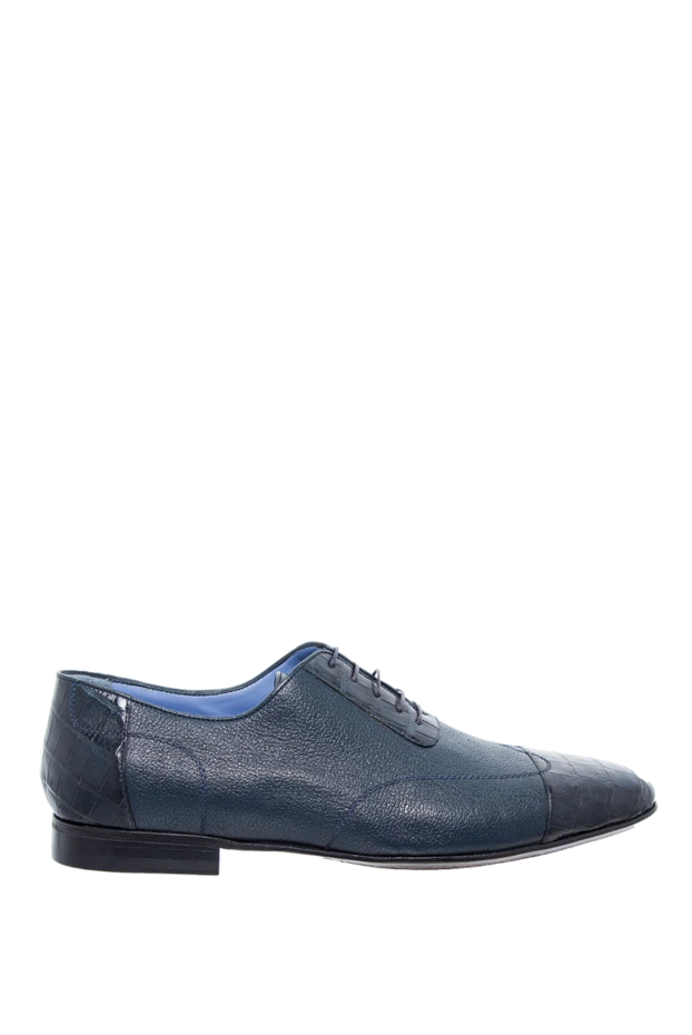 A.Testoni man men's shoes made of leather and crocodile skin blue купить с ценами и фото 154273 - photo 1