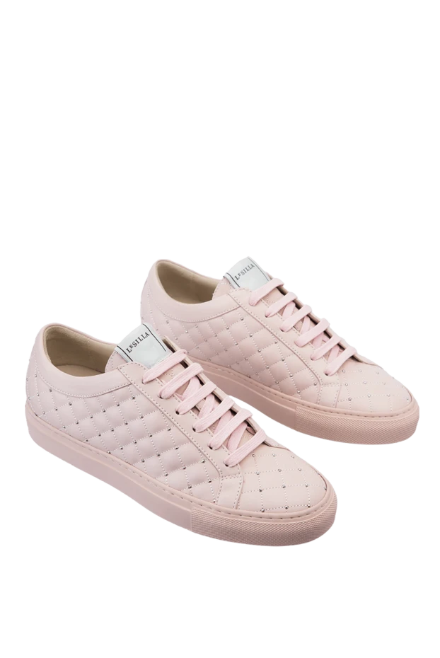 Santoni woman pink suede sneakers for women 174312 - photo 3