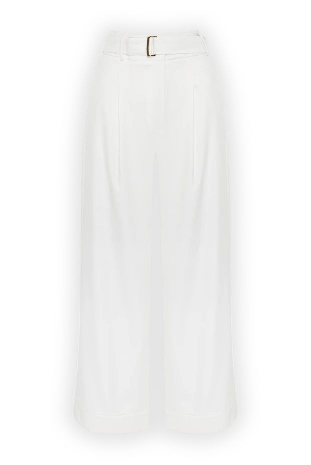 Женские белые широкого кроя штаны - фото 1