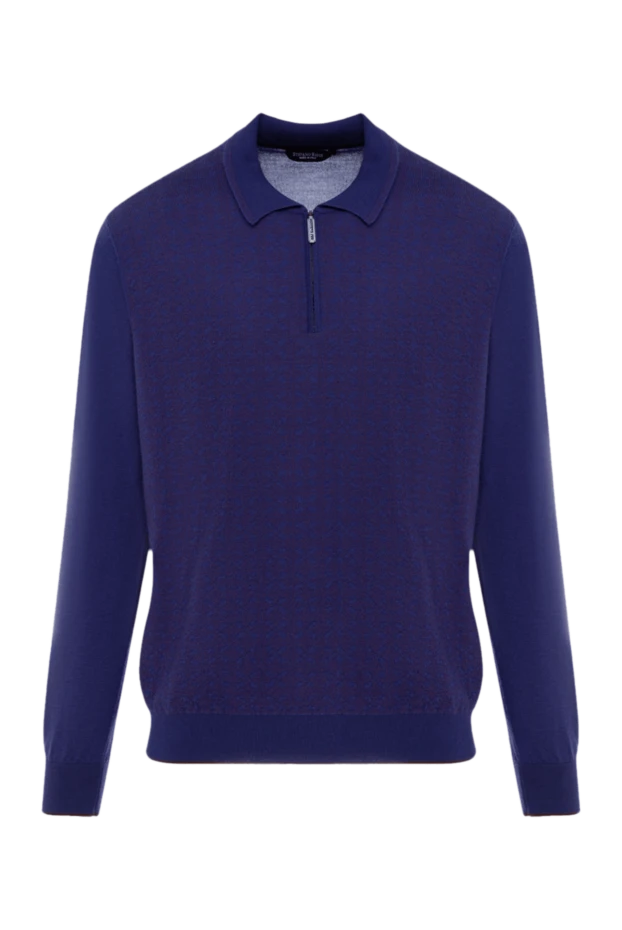 Stefano Ricci ерлерге арналған көк түсті ұзын жеңді жібек пен кашемирден жасалған поло 154392 - фото 1