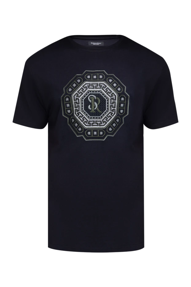 Stefano Ricci футболка из хлопка и модала черная мужская 154399 - фото 1