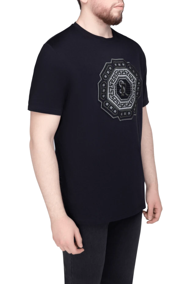 Stefano Ricci футболка из хлопка и модала черная мужская 154399 - фото 3