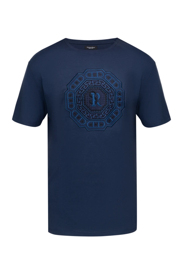 Stefano Ricci футболка из хлопка и модала синяя мужская 154400 - фото 1