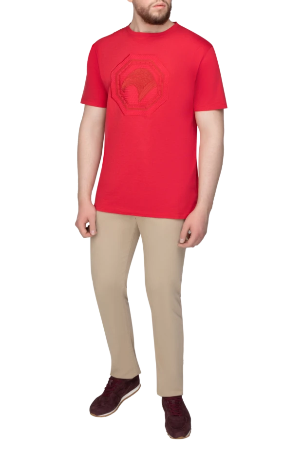 Stefano Ricci футболка из хлопка и модала красная мужская 154405 - фото 2