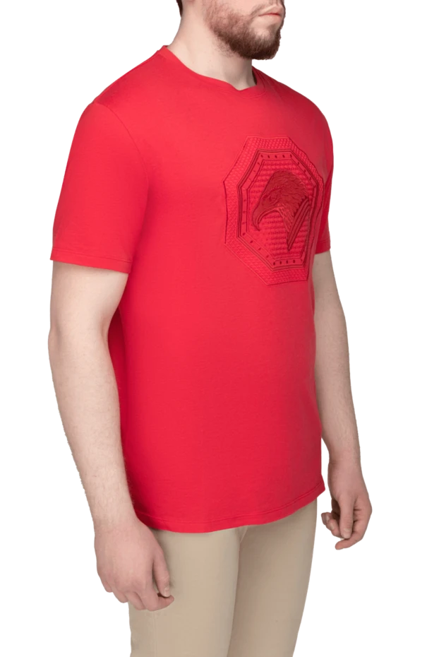 Stefano Ricci футболка из хлопка и модала красная мужская 154405 - фото 3