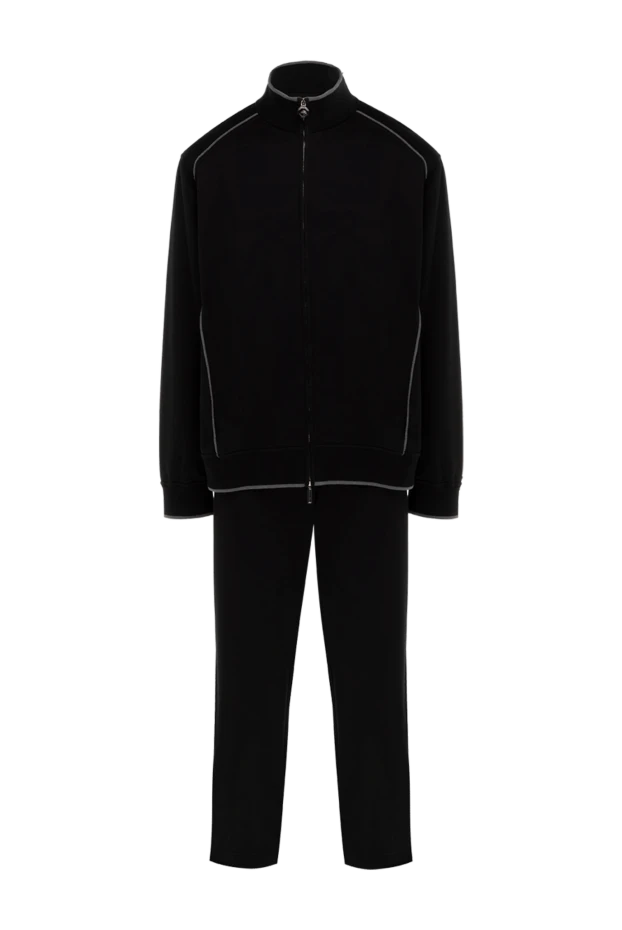 Dark blue cotton tracksuit with large embroidery on the back
- photo 1