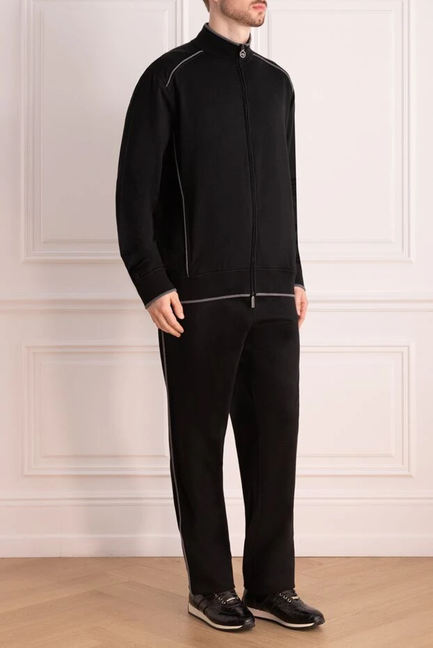 Stefano Ricci dark blue cotton tracksuit with large embroidery on the back
 154411 - photo 3