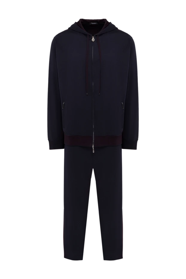 Спортивный костюм из хлопка темно синий с капюшоном
- фото 1