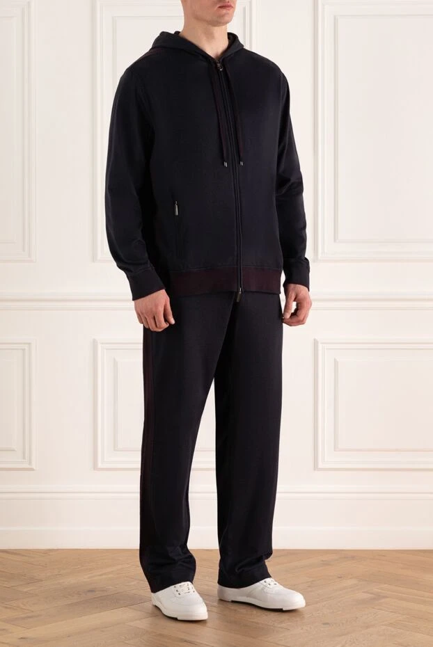 Stefano Ricci dark blue cotton tracksuit with a hood
 154412 - photo 3