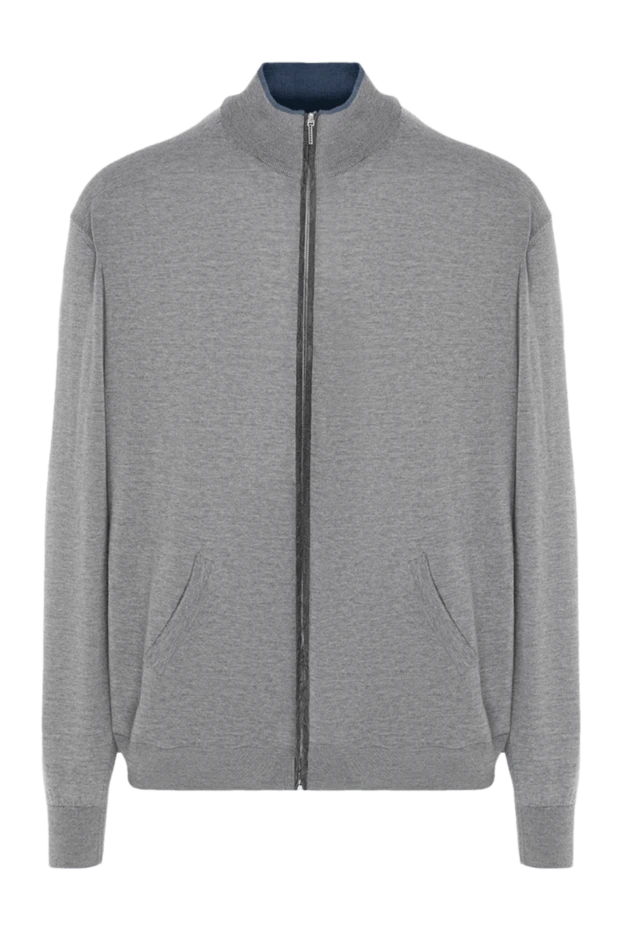 Cesare di Napoli man men's gray wool cardigan купить с ценами и фото 154506 - photo 1