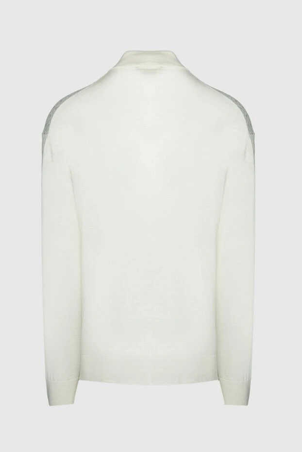 Cesare di Napoli man men's cardigan made of wool and silk, white купить с ценами и фото 154533 - photo 2