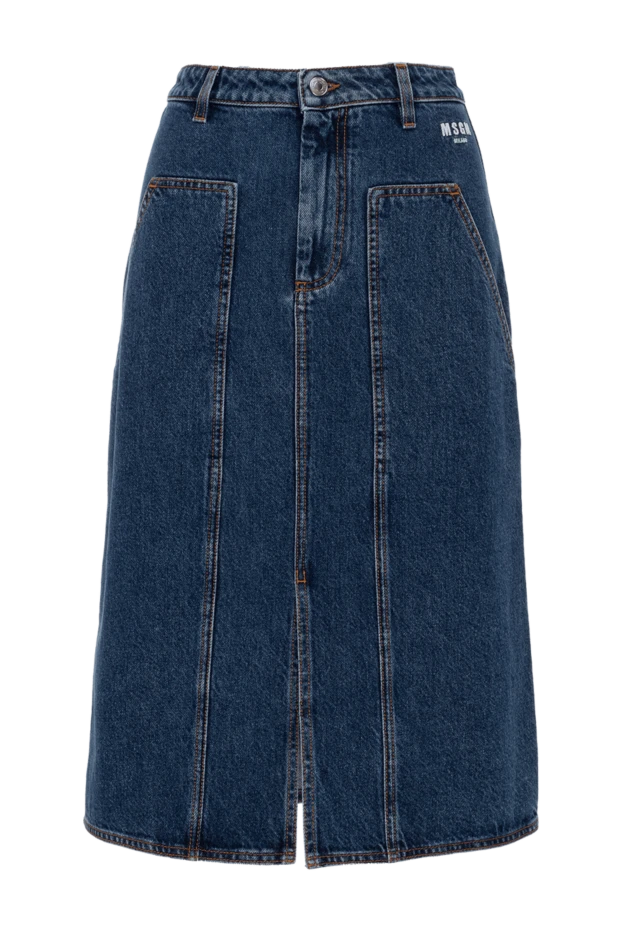 MSGM woman blue cotton skirt for women купить с ценами и фото 154609 - photo 1