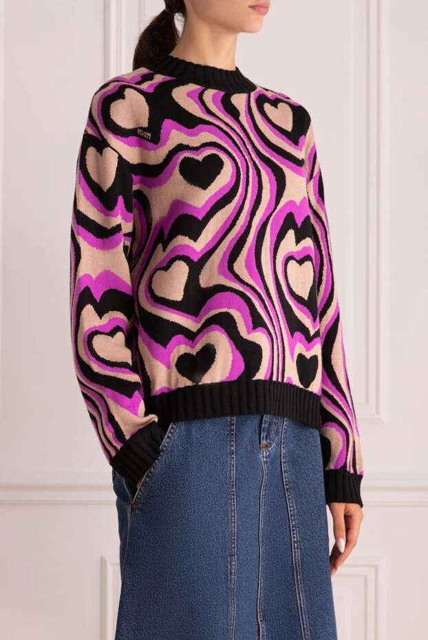 MSGM джемпер из шерсти и акрила фиолетовый женский 154629 - фото 3