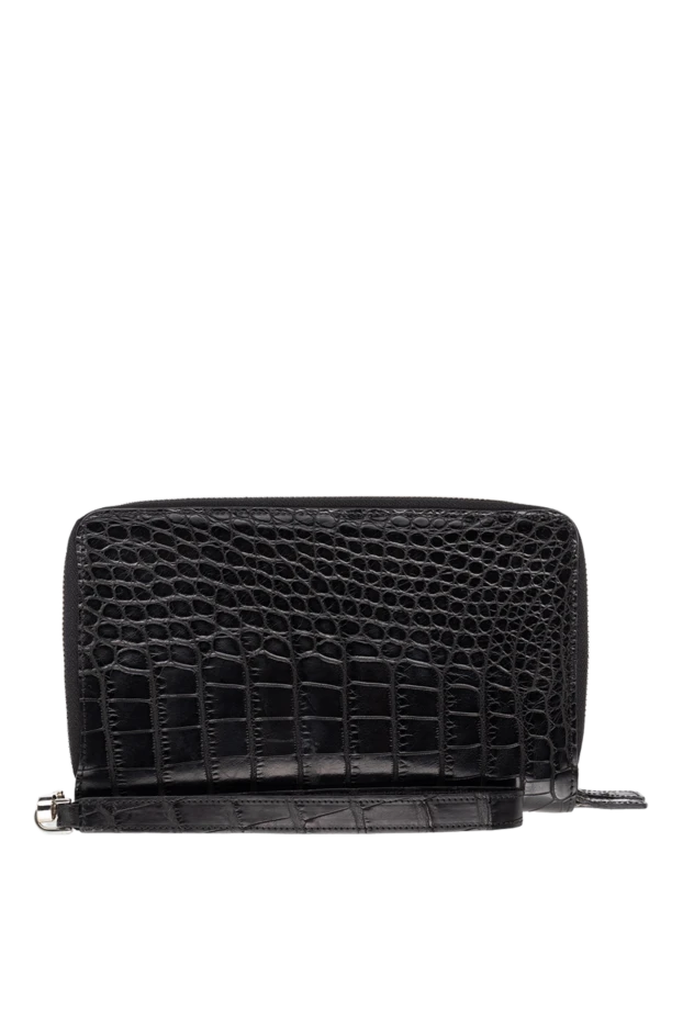 Cesare di Napoli man men's black alligator leather clutch купить с ценами и фото 154722 - photo 1