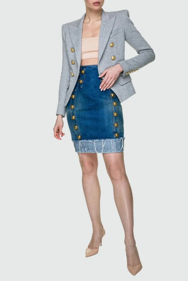 Balmain woman blue cotton skirt for women купить с ценами и фото 154784 - photo 2