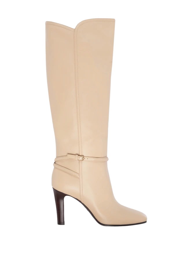 Saint Laurent woman beige leather boots for women купить с ценами и фото 154798 - photo 1