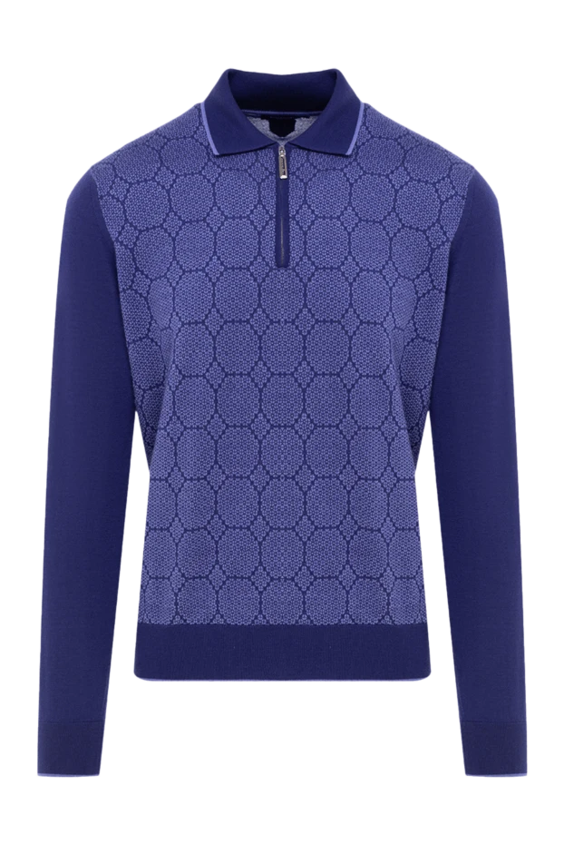 Поло с длинным рукавом в насыщенном фиолетовом цвете с узором и молнией
- фото 1