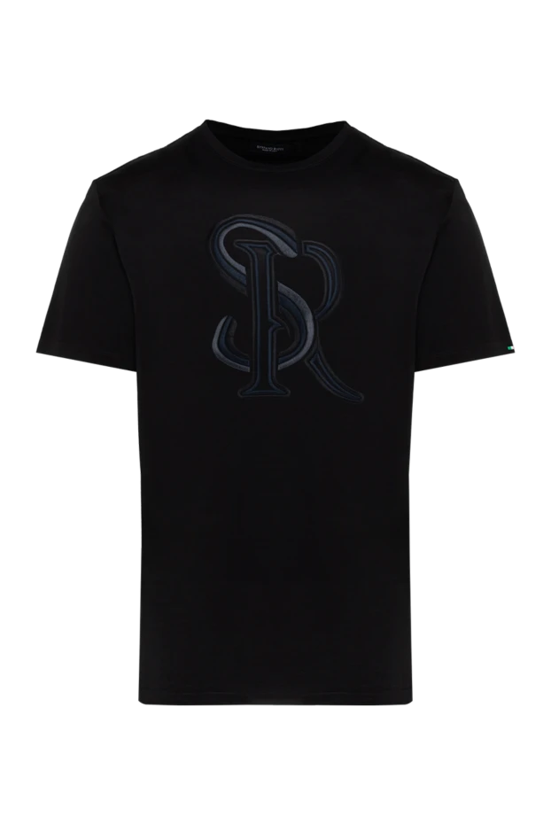 Black cotton T-shirt for men - photo 1