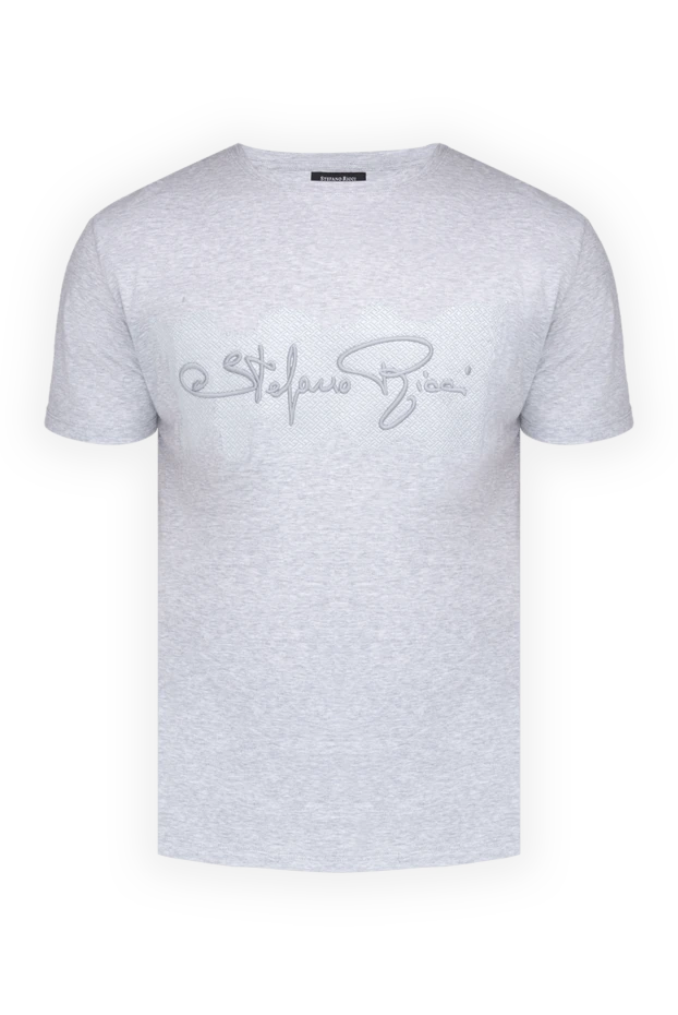 Stefano Ricci футболка из хлопка серая мужская 154891 - фото 1
