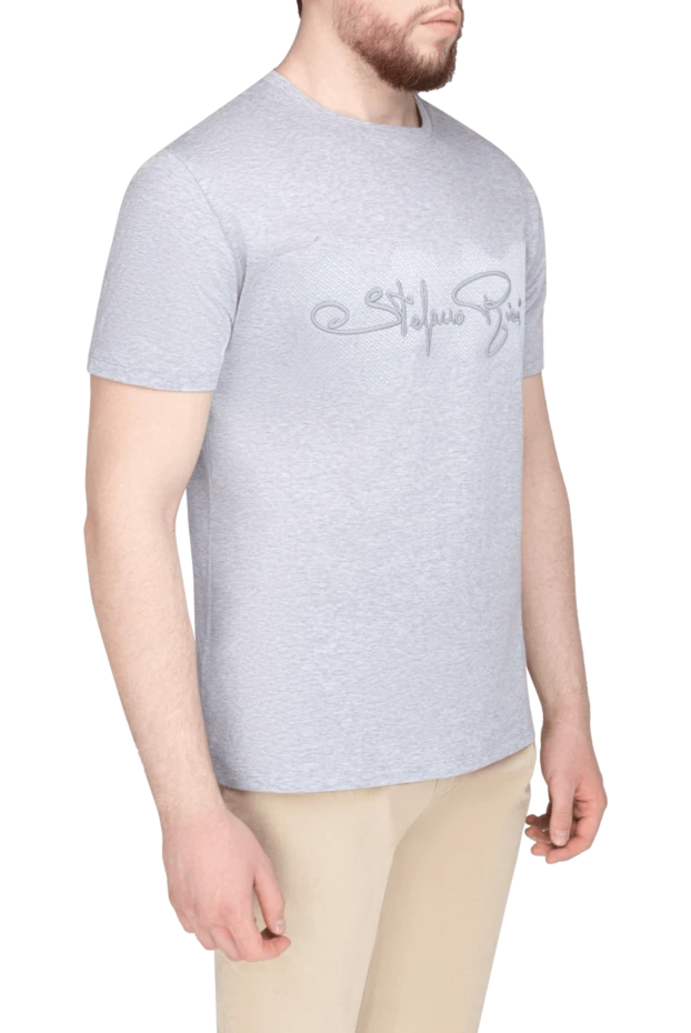 Stefano Ricci футболка из хлопка серая мужская 154891 - фото 3