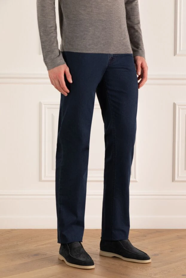 Stefano Ricci blue cotton and polyester jeans for men 154893 - photo 3
