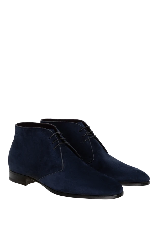 Stefano Ricci deep blue suede boots with a classic sole
 154915 - photo 3