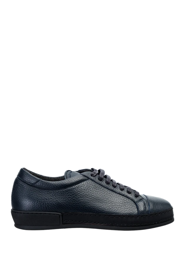 Cesare di Napoli man blue leather sneakers for men купить с ценами и фото 155005 - photo 1