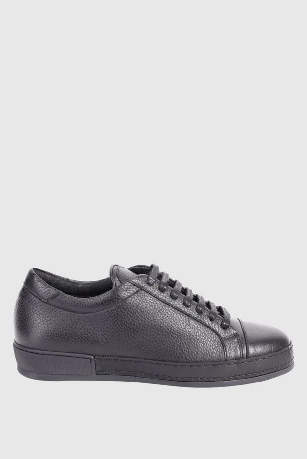 Cesare di Napoli man black leather sneakers for men купить с ценами и фото 155008 - photo 1