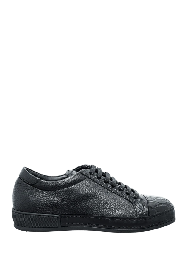 Cesare di Napoli man black leather sneakers for men купить с ценами и фото 155009 - photo 1