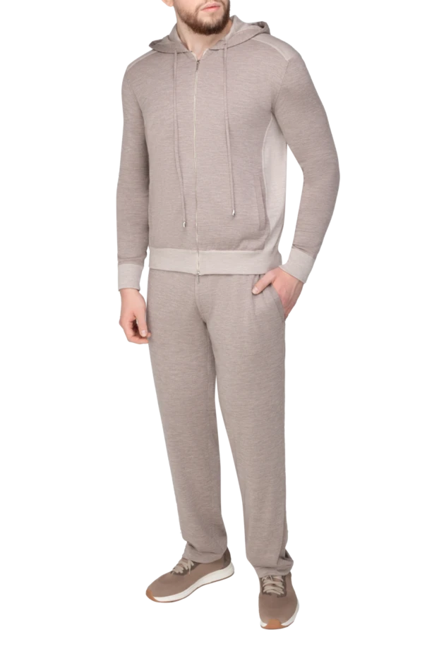 Cesare di Napoli man men's sports suit made of wool, silk and cashmere, gray купить с ценами и фото 155016 - photo 2