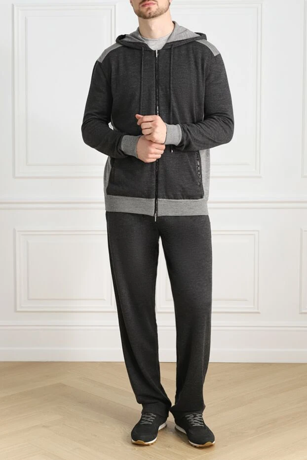 Cesare di Napoli man men's sports suit made of wool, silk and cashmere, gray купить с ценами и фото 155017 - photo 2