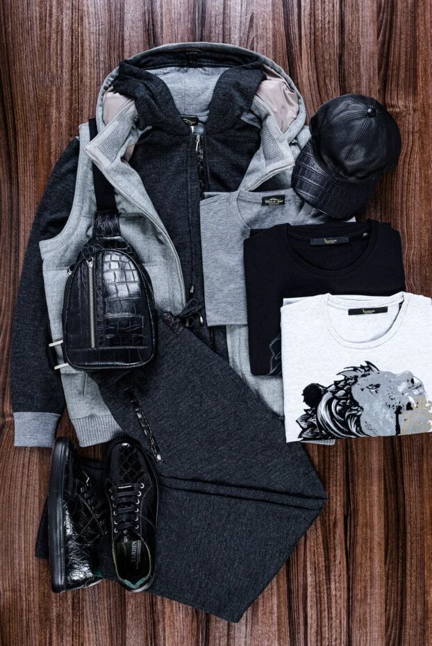 Cesare di Napoli костюм спортивный темно-серый с капюшоном и контрастными вставками мужской 155017 - фото 3