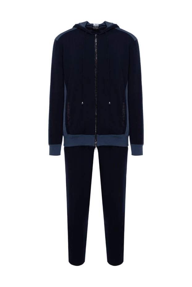 Cesare di Napoli man men's sports suit made of wool, silk and cashmere, blue купить с ценами и фото 155018 - photo 1