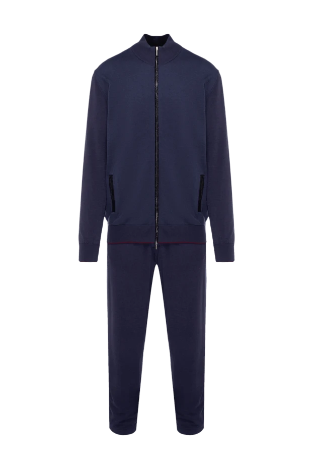 Cesare di Napoli man men's sports suit made of wool, silk and cashmere, blue купить с ценами и фото 155021 - photo 1