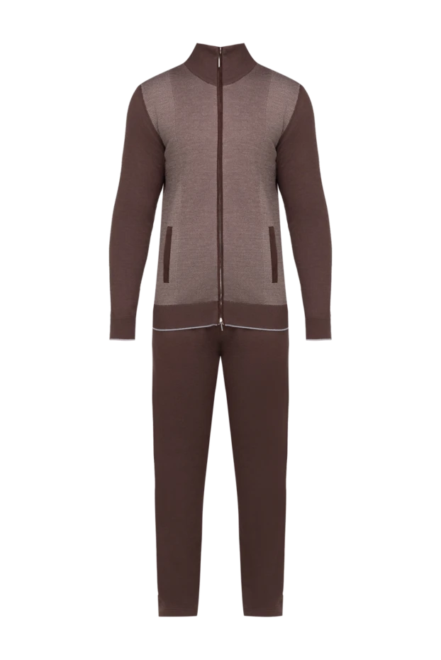 Cesare di Napoli man men's sports suit made of wool, silk and cashmere, brown купить с ценами и фото 155022 - photo 1