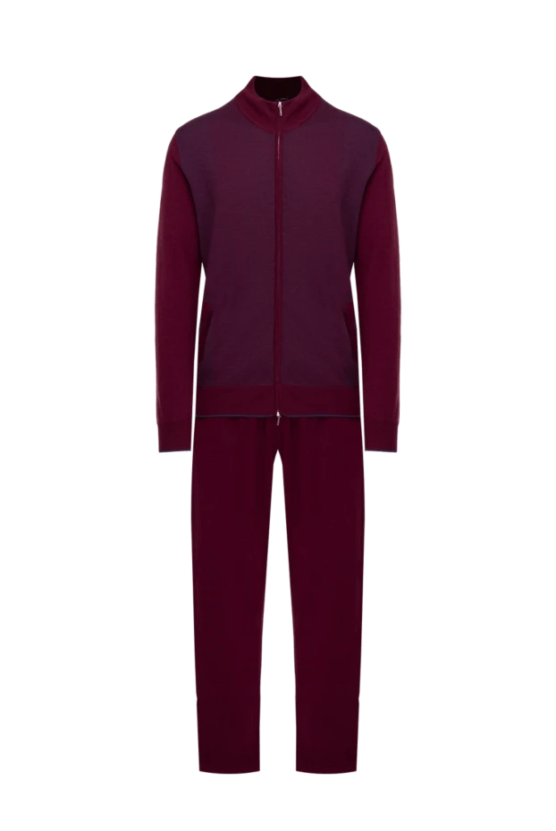 Cesare di Napoli man men's sports suit made of wool, silk and cashmere, burgundy купить с ценами и фото 155023 - photo 1