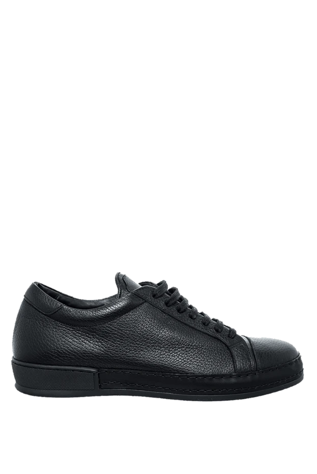 Cesare di Napoli man black leather sneakers for men купить с ценами и фото 155026 - photo 1