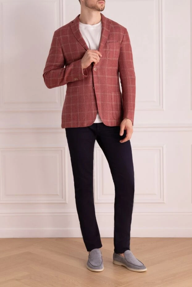 Corneliani man pink wool and linen jacket for men купить с ценами и фото 155028 - photo 2