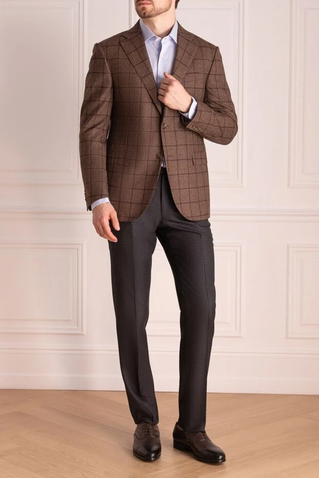 Corneliani man brown wool jacket for men купить с ценами и фото 155029 - photo 2