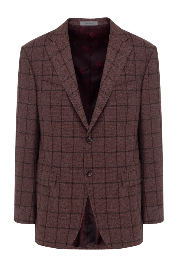 Corneliani man men's burgundy wool jacket купить с ценами и фото 155030 - photo 1