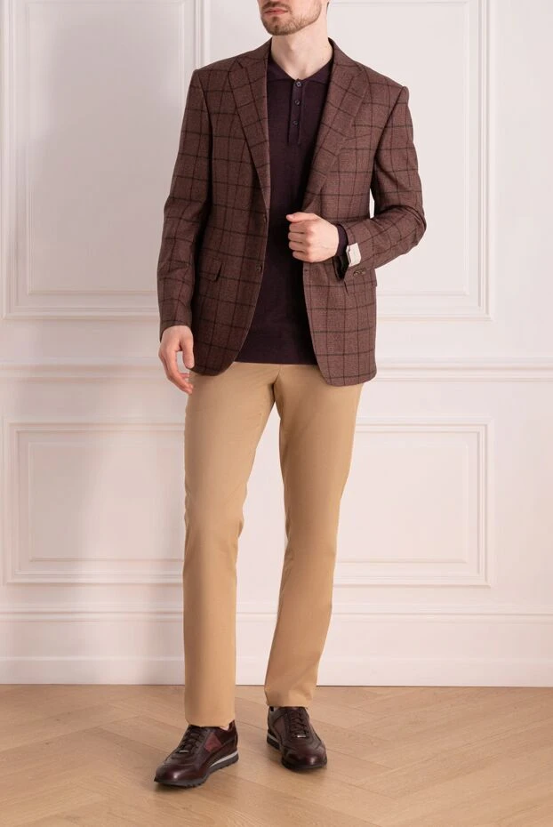 Corneliani man men's burgundy wool jacket купить с ценами и фото 155030 - photo 2