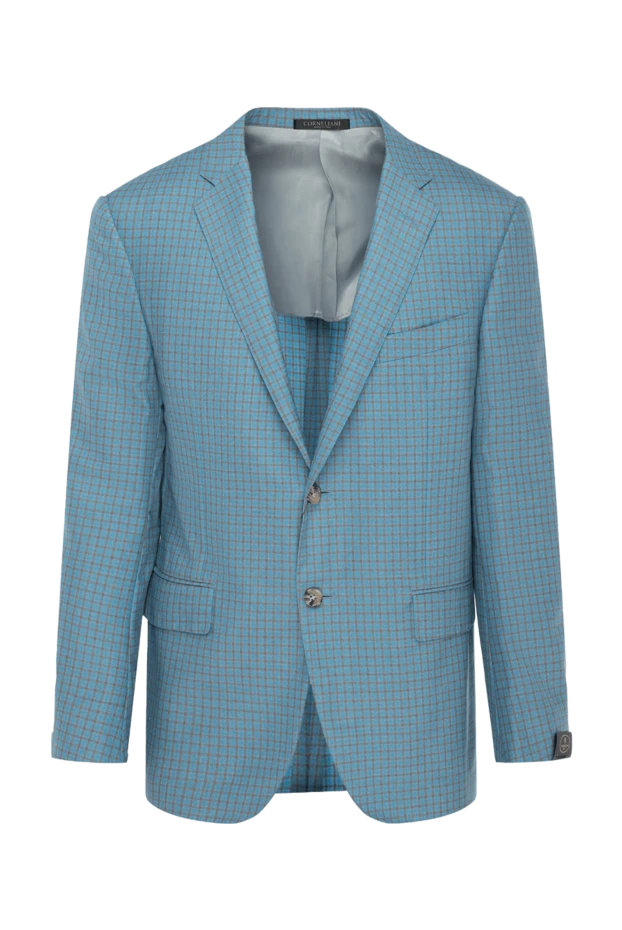 Corneliani man men's blue wool and silk jacket 155031 - photo 1