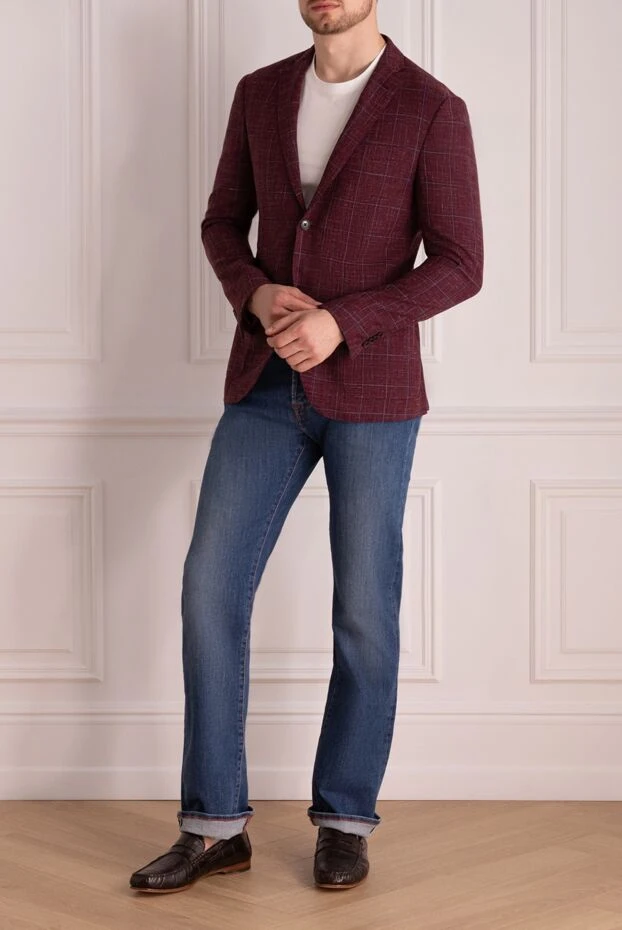 Corneliani man men's burgundy jacket купить с ценами и фото 155036 - photo 2